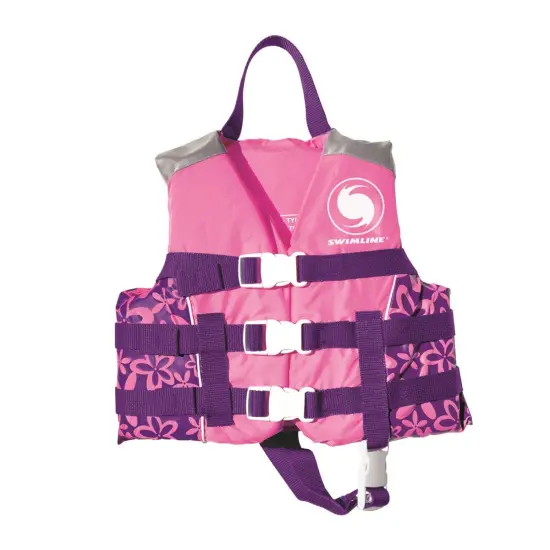 Swim Central Pink and Purple Floral Swimming Pool Vest Life Jacket - Up to 90lbs {1}