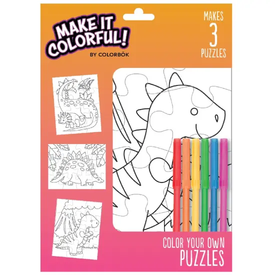 Colorbok Make It Colorful! Color Your Own Puzzles 3/Pkg-Dinosaurs {1}