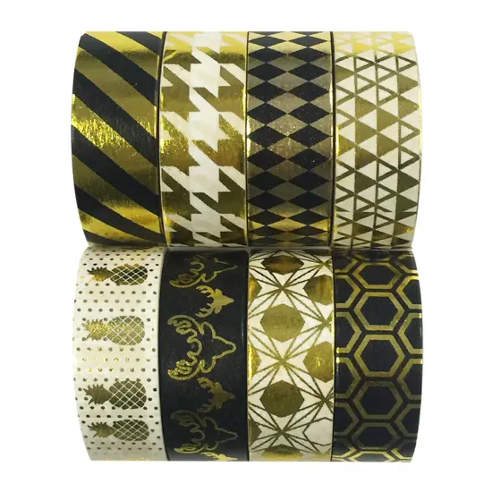 Wrapables Metallic Foil Washi Masking Tape Collection (Set of 8), 08WPSET04 {1}