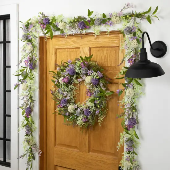 Northlight Wildflower and Berry Spring Garland - 5' - Purple {3}
