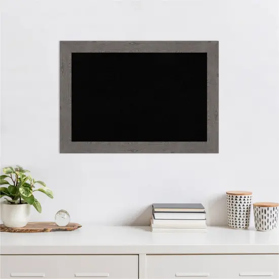 Rustic Plank Narrow Framed Corkboard, Black Cork Rustic Plank Grey {5}