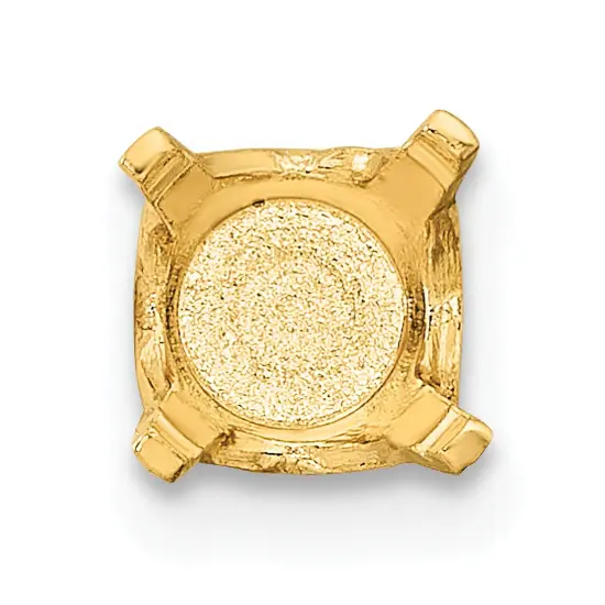14K Gold 4 Prong Round Closed Back Setting 6.5mm {2}