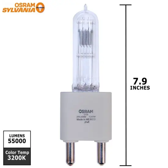 OSRAM CYX 54613 - 2000w 120v G38 Base Stage Studio Halogen Light Bulb {3}