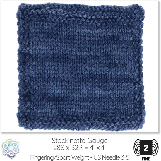 Organic Wool Yarn - Ecolana Certified Organic, Pacific Northwest Hand Dyed, #2 Fingering /Sport Weight, Knit, Crochet, Weave. Night Sky {4}