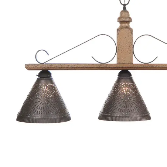 Wooden Wellington Large Island Light in Pearwood {3}