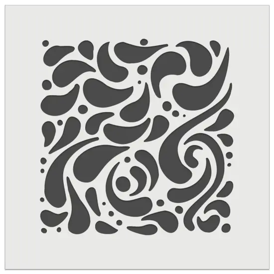 Swirling Water Droplets Abstract Pattern Wall Cookie DIY Craft Reusable Stencil {7}