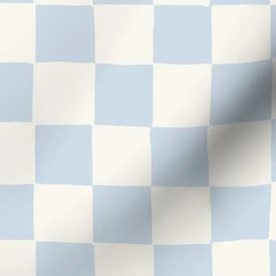 Various Fabrics by the Yard or Fat Quarter Blue Checkerboard Grid Squares Check Block Print Baby Cream Weathered Distressed Custom Printed Fabric by Spoonflower {7}