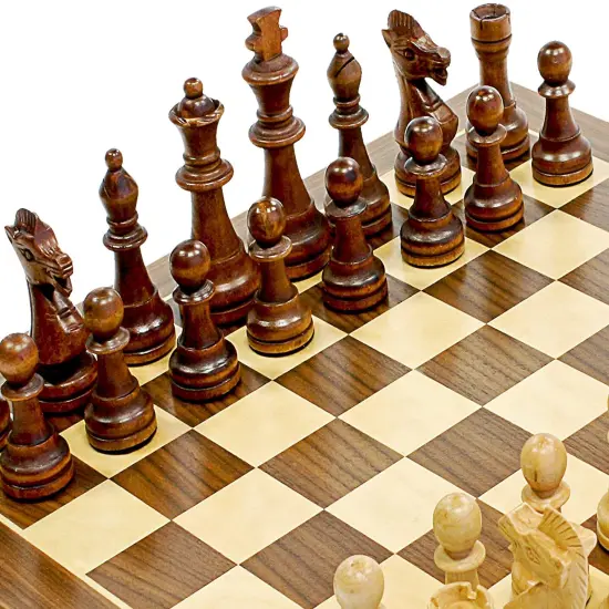 WE Games Classic Staunton Wood Chess Set, Wood Board 15 in., 3.75 in. King {3}