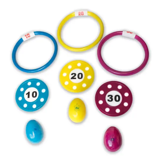 Swim Central Set of 3 Vibrantly Colored Ring, Disc and Turtle Egg Dive Game Combo Pool Toys 5.75" Yellow {5}