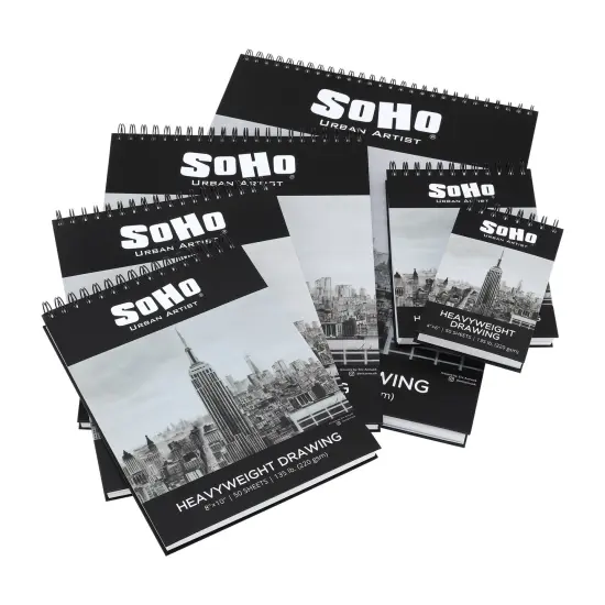 SoHo Urban Artist Hardcover Drawing Pad - 135 lb. (220gsm) Drawing Paper Pads for Artists, Travel, Illustrations, & More! - Single {6}
