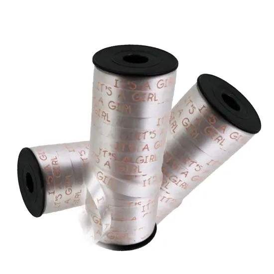 Curling Ribbon Roll - Celebrate Her Arrival with Elegance - 100 Yards of 'It's A Girl' Curling Ribbon | Raheev&reg; {6}