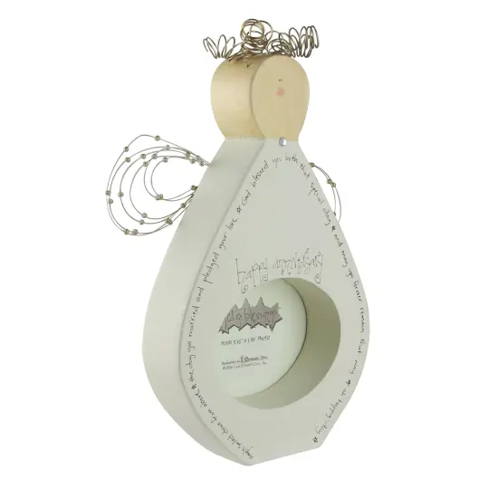 Roman Angel Blessings Happy Anniversary Picture Frame - for a 2.75" x 3.75" Photo - 9.5" White {3}