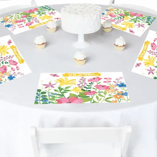 Big Dot of Happiness Wildflowers Bride - Paper Boho Floral Bridal Shower and Wedding Party Coloring Sheets - Activity Placemats - Set of 16 {4}