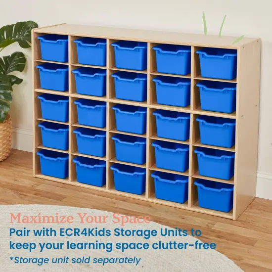 Scoop Front Storage Bins, Multipurpose Organization, 25-Pack Blue {5}