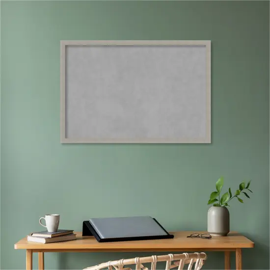 Woodgrain Stripe Wood Framed Magnetic Board Woodgrain Grey {5}