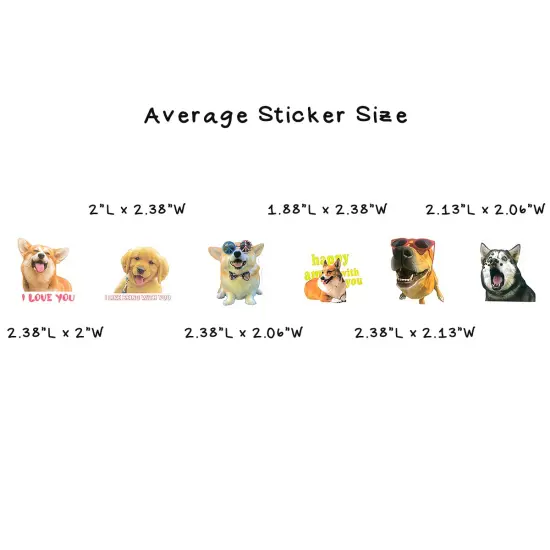 Wrapables Waterproof Vinyl Stickers for Water Bottles, Laptop, Phones, Skateboards, Decals for Teens, 100pcs Silly Puppies {5}