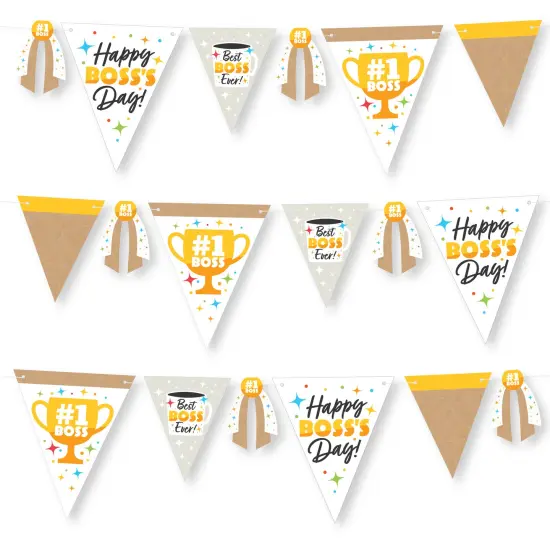 Big Dot of Happiness Happy Boss's Day - DIY Best Boss Ever Pennant Garland Decoration - Triangle Banner - 30 Pieces {1}