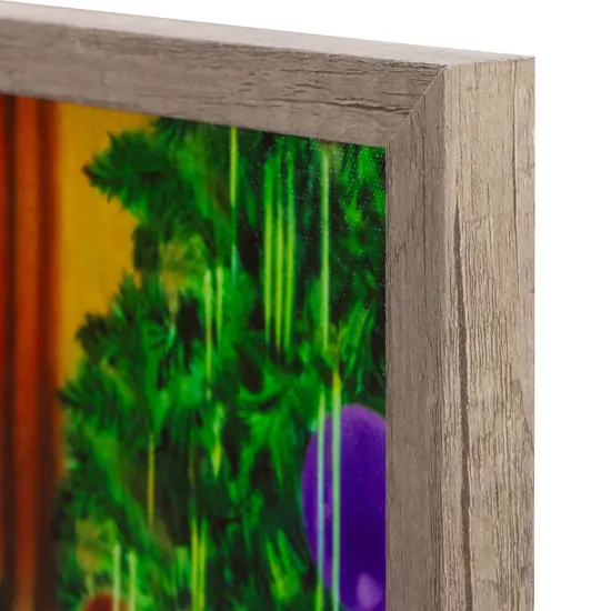 Northlight 19" Lighted Norman Rockwell 'Santa Trimming Tree' Christmas Wall Art Green {6}