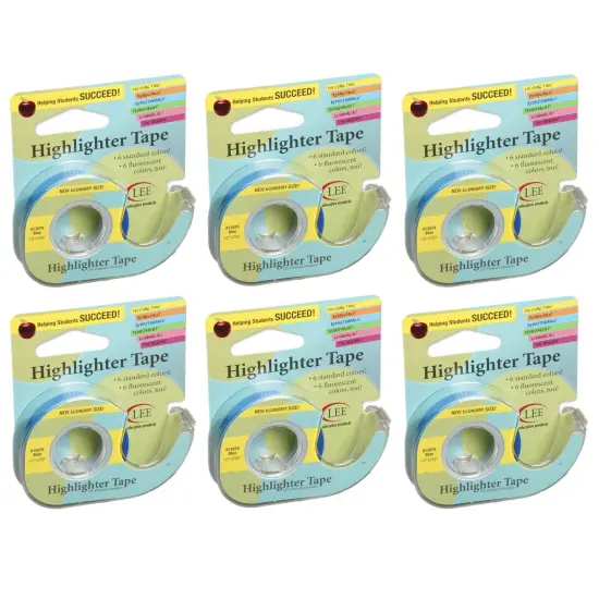 Removable Highlighter Tape, Blue, Pack of 6 {1}