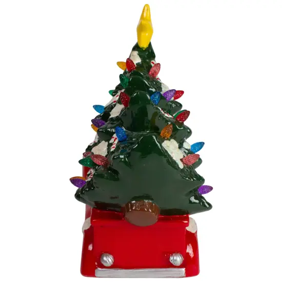 Northlight LED Lighted Vintage Truck with Tree Christmas Decoration - 8" - Red {6}