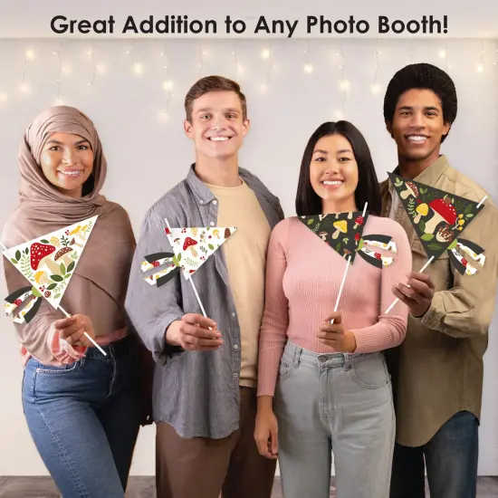 Big Dot of Happiness Wild Mushrooms - Triangle Red Toadstool Decor and Party Photo Props - Pennant Flag Centerpieces - Set of 20 {6}