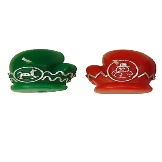 CC Christmas Decor 288 Vibrantly Colored Mitten Christmas Party Floating Candles 2.5" Red {3}