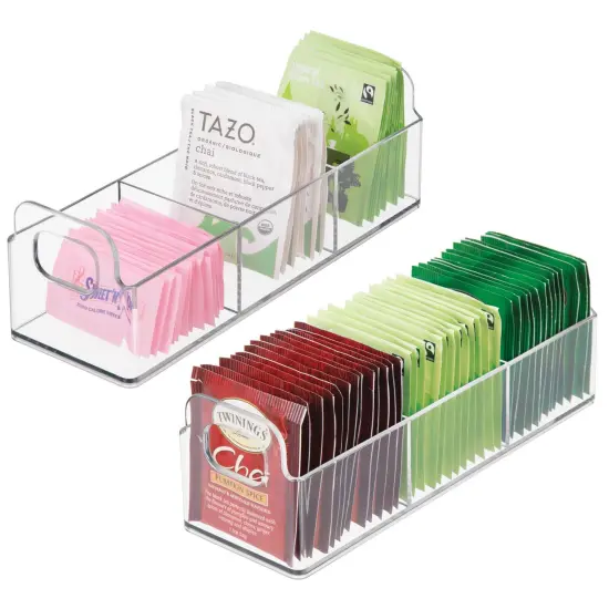 mDesign Plastic 3-Compartment Condiment Organizer/Tea Bag Holder {1}