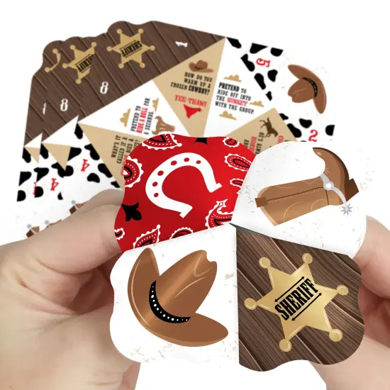Big Dot of Happiness Western Hoedown - Wild West Cowboy Party Cootie Catcher Game - Jokes and Dares Fortune Tellers - Set of 12 {1}