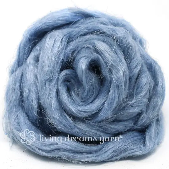 Hemp - Beautifully Dyed Vivid Colors, Combed Top Roving for Spinning, Blending, Felting, Weaving. Glacier {1}