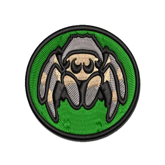 Cute Jumping Spider Multi-Color Embroidered Iron-On or Hook & Loop Patch Applique {1}