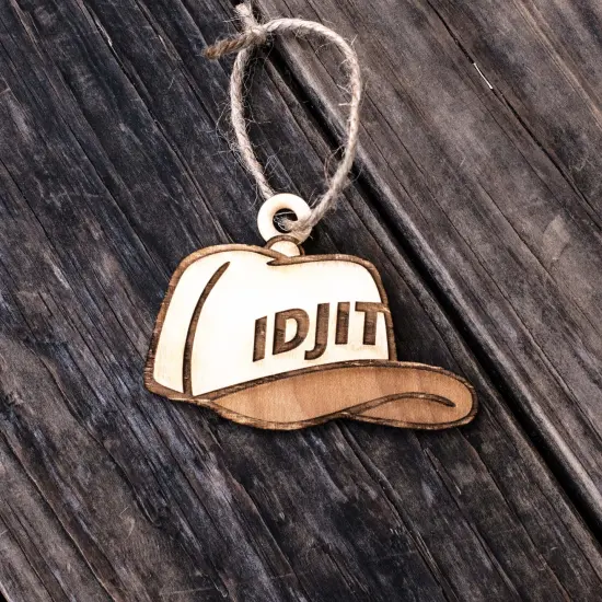 Ornament - Idjit - Raw Wood 3x3in {2}