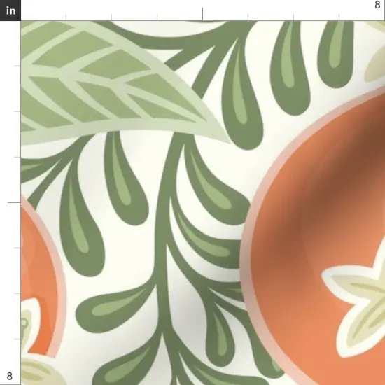 Various Fabrics by the Yard or Fat Quarter Green Orange Fruit Citrus Garden Oranges Botanical Italy Grove Orchard Floral Large Scale Custom Printed Fabric by Spoonflower {4}