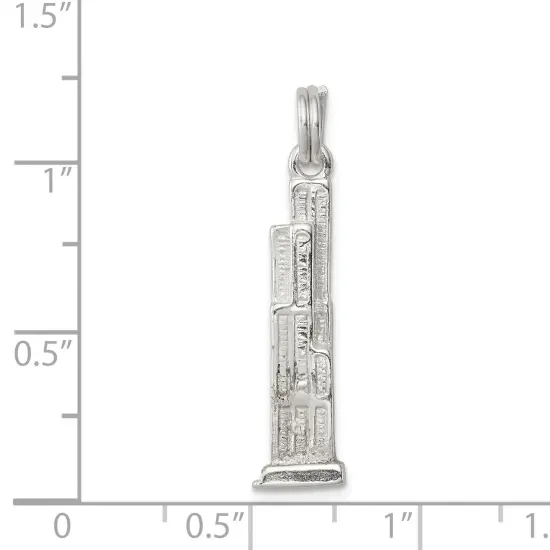 Sterling Silver Empire State Building Charm New York NY Jewerly 24mm x 7mm {5}