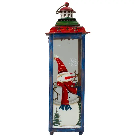 Northlight Red, White and Green "Snow" Christmas Lantern 15" {3}
