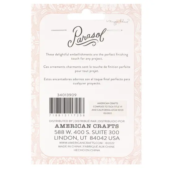 Maggie Holmes Parasol Embellishment Mix 72/Pkg-Buttons, Dots, Ribbon & Twine {2}