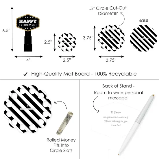 Big Dot of Happiness Happy Retirement - DIY Retirement Party Money Holder Gift - Cash Cake {4}