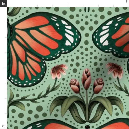 Various Fabrics by the Yard or Fat Quarter Monarch Damask Aqua Mint Large Scale Botanical Tulip Floral Custom Printed Fabric by Spoonflower {4}