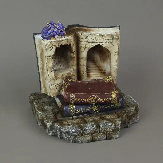 Resin Magic Book LED Sculpture Decorative Accent Light Resting Dragon Figurine {5}