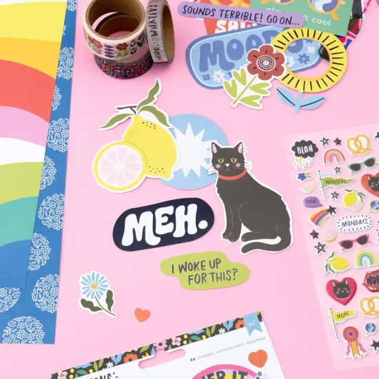 American Crafts Whatevs Washi Tape 8/Pkg-Black Glitter {3}