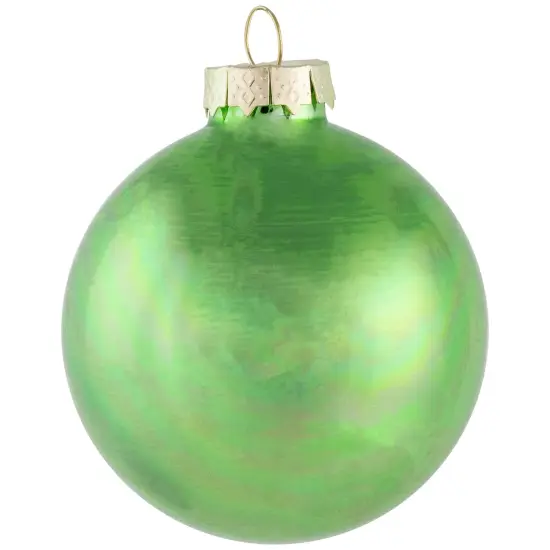 Northlight 2-Finish Glass Christmas Ball Ornaments - 2.5" (65mm) - Pistachio Green - 9ct {5}
