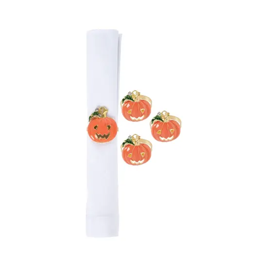 Pumpkin Halloween Napkin Ring Set of 4 {1}