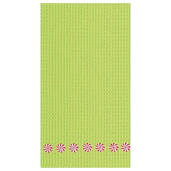 Peppermint Waffle Weave Kitchen Towel {1}
