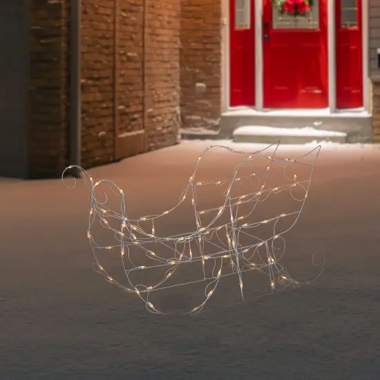 Northlight 48" Lighted Sleigh Outdoor Christmas Decoration White {3}