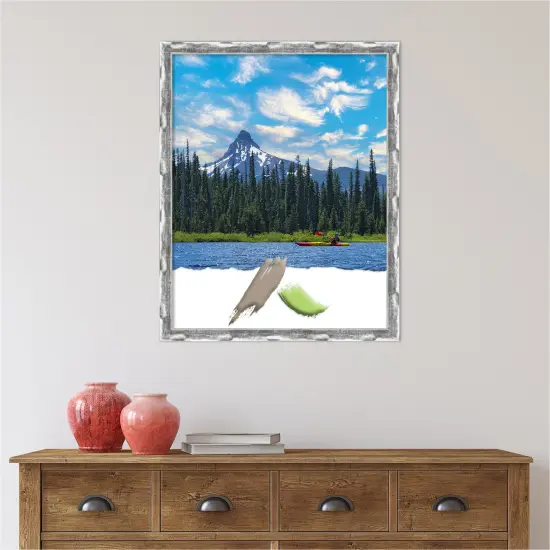 Scratched Wave Chrome Picture Frame, Photo Frame, Art Frame {5}