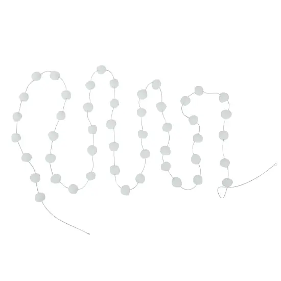 Northlight 9' White Plush Snowball Christmas Garland {4}