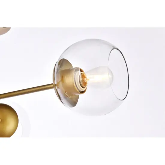 Briggs 26 inch flush mount in brass with clear shade {5}