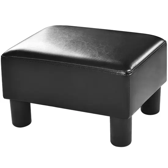 Small PU Leather Rectangular Seat Ottoman Footstool Red {7}