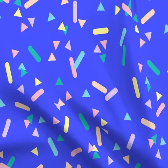 Various Fabrics by the Yard or Fat Quarter Blue Sprinkles Pink Green Yellow 80S Colorful Party Geometric Kids Neon Purple Shapes Custom Printed Fabric by Spoonflower {5}