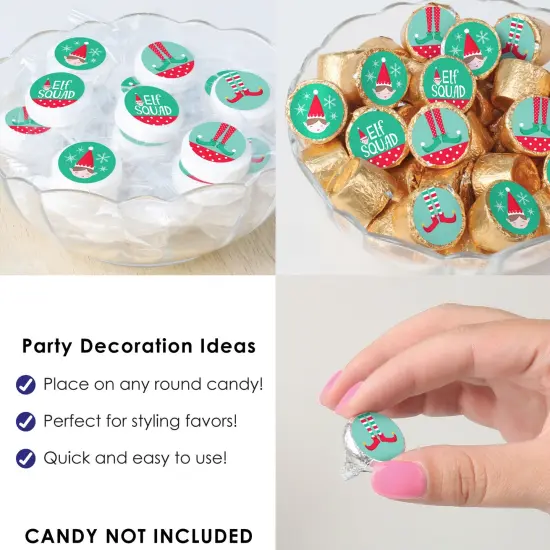 Big Dot of Happiness Elf Squad - Kids Elf Christmas and Birthday Party Small Round Candy Stickers - Party Favor Labels - 324 Count {6}
