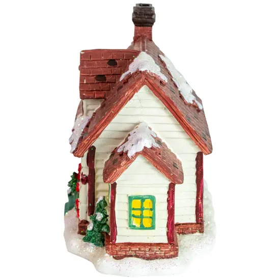 Northlight LED Lighted Snowy Cottage House Christmas Village Decoration - 6.5" White {5}